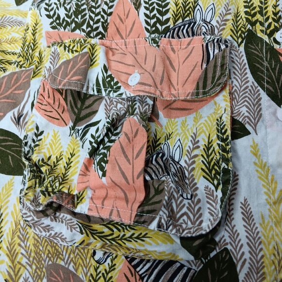 Vintage Hunters Run Woman Small Shirt Zebra Safari Button Up Short Sleeve Nature - Picture 6 of 12
